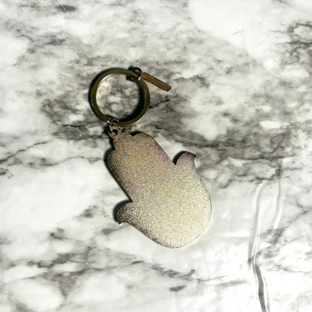 Idlewild Co Keychain Hamsa Keychain Eye Brass Enamel Polished - Picture 3 of 4